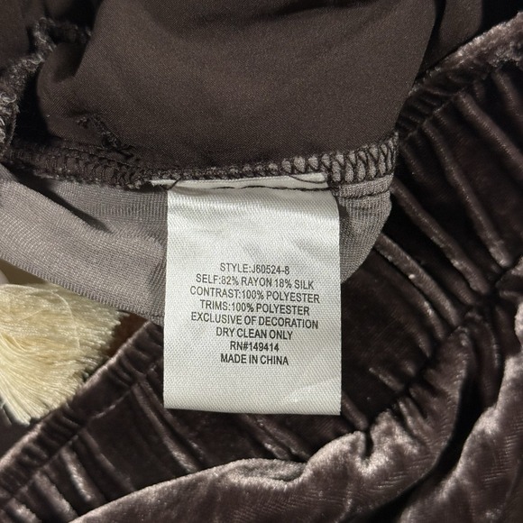 Johnny Was Women's Size XS Brown Butterfly Velvet Luciana Seamed Wide Leg‎ Pants - Picture 11 of 12